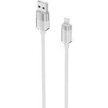 Teknocan Marketing Knıt Glam 2.1A Hızlı Şarj Destekli, Usb-A To Lightning Şarj ve Data Aktarım Kablosu, 1 Metre, Beyaz