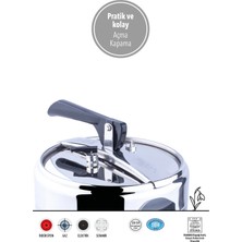 |FMS Siyah Güveç Tipi Düdüklü Tencere |18/10 | 5 Lt Sınıfı | Güvenli Basınç Sistemi|