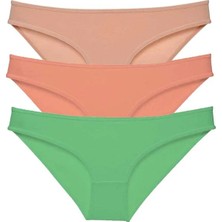 Al-Fil Teknoloji 3 Adet Süper Eko Set Likralı Kadın Slip Külot Ten Pudra Yeşil