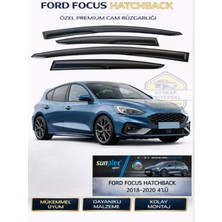 Ford Focus Hatchback 2018-2020 Uyumlu Cam Rüzgarlığı Takım 4'lü Takım Rüzgar Kesici, Yağmur Önleyici