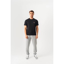 Piero Perla Erkek Regular Fit Bisiklet Yaka Siyah Basic Tişört