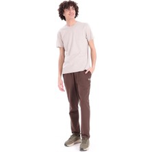 Piero Perla Interlok Compact Tona Ton EVA Nakışlı Bisiklet Yaka Slim Fit Erkek Taş T-Shirt