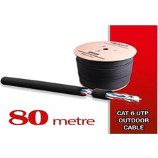 Nif Bilişim Qport Yüksek Bakır Utp 23AWG 0.58 mm Dış Ortam Cat6 Outdoor Kablo 80 Metre