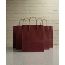 Aybaş Kağıtçılık 1.kalite 25X31 cm Büyük Boy ( 10 Adet ) Bordo Renkli Kraft Kağıt Çanta, Hediye Poşeti, Hediye Paketi