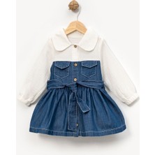 Overdo Kız Çocuk 1-4 Yaş Müslin Kot Elbise