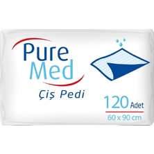 Pure Med Kedi Köpek Çiş Pedi 60 x 90 cm 120 Adet Kaymaz Taban ile Güvenli Kullanım Amaçlı