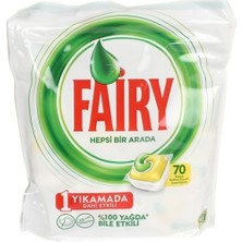 Fairy Hepsi Bir Arada 70’li Tablet x 3 Aloe Vera Kokusuyla 500 ml Etkili Bulaşık Deterjanı
