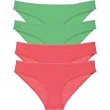 Al-Fil Teknoloji 4 Adet Eko Set Likralı Kadın Slip Külot Yeşil Fuşya