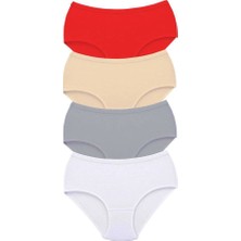 Al-Fil Teknoloji 4 Adet Tutku Kadın Yüksek Bel Bato Kalın Lastik Külot S13