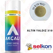 Akçalı 310 Altın Yaldız Renkli Sprey Boya 400 ml Parlak Yüzeyler İçin Kolay Uygulama