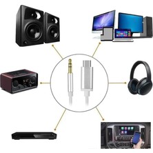 Teknocan Marketing Tak Çalıştır Type C Aux Ses Kablosu Pd Aux Çevirici Cep Telefonları Tabletler Araba Teypleri Speaker Hoparlör Bilgisayar Mac Bütün Type C Ses Çıkışlı Cihzlara Uyumlu ve Tak ve Direk Kullan !!! 030