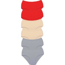 Al-Fil Teknoloji 6 Adet Tutku Kadın Yüksek Bel Bato Kalın Lastik Külot S17