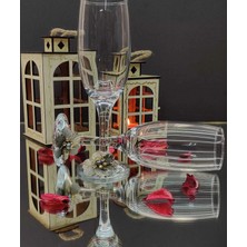 KirLinova Lüks Tasarım Gri Çiçek Bardak - Kahve Yanı Bardak 2 Li