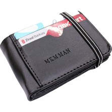 Mkm Man Dikey Deri Görünümlü Cüzdan & Kartlık Şeffaf Bölmelerle 11 cm Minimalist Tasarım