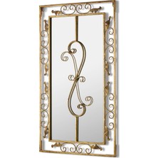 Setabianca Antıque Metal Altın Ayna Dikdörtgen Tasarım Renk Gold ile Şık Dekorasyon