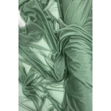 Al-Fil Teknoloji Yağmur Damlası Simli Abiye Elbise Şallık Tül Kumaş Mint Yeşil 75