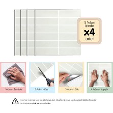 Stickez Tiles 3D Kendinden Yapışkanlı Duvar Karosu 30,5 cm x 30,5 cm (4 Adet) 0,371 M²