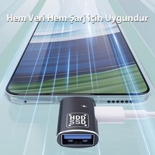 Teknocan Marketing 2in1 Type-C To Type-C ve USB Dönüştürücü Çevirici Otg Type-C To Şarj ve Otg 3.0 Dönüştürücü