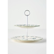 Bella Maison Ocaliptus Stoneware 2 Katlı Kurabiyelik Yeşil