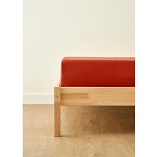 Bella Maison %100 Pamuk Saten Supreme Çift Kişilik Lastikli Çarşaf Kiremit (160x200x35 cm)