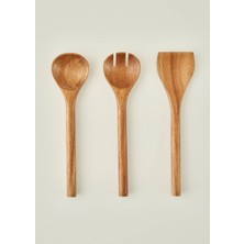 Allison 3'lü Akasya Servis Seti Naturel (29,5x7,5 Cm)