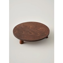 Bella Maison Aris Ayaklı Sunum Standı 21 cm Doğal Ahşap Yuvarlak Modern Desenli Şık Tasarım