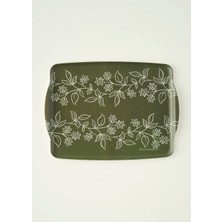 Leaf Melamin Tepsi Yeşil (42X31 Cm)
