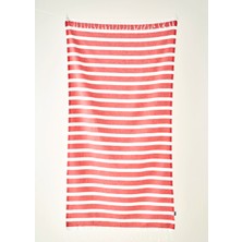 %100 Pamuk Lua Çizgili Peştamal Kırmızı (95X180 Cm)