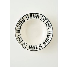 Bella Maison Book Lovers Makarna Tabağı Porselen 28 Cm Siyah Desenli 1 Adet