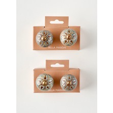 Bella Maison Sasha Kulp 4'lü Gri (6,5x4x4 cm)