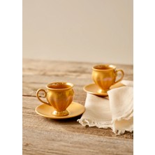 Bella Maison Clara 2'li Porselen Kahve Fincanı Seti Hardal (90 Cc)