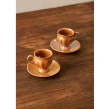 Bella Maison Clara 2'li Porselen Kahve Fincanı Seti Turuncu (90 Cc)