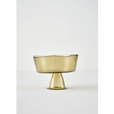 Bella Maison Geo Ayaklı Cam Sunum Kasesi Yeşil (21 x 16  cm )