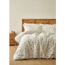 %100 Pamuk Saten Claire Çift Kişilik Nevresim Takımı Beyaz (200X220 Cm)