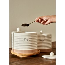 Bella Maison Enjoy Dönen Standlı Seramik Kavanoz Seti Beyaz (22X21,3 Cm)