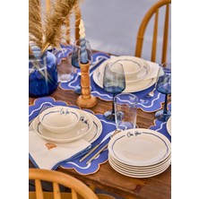 Marine Porselen 24 Parça 6 Kişilik Yemek Takımı Mavi