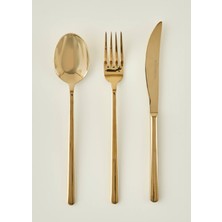 Milano 18 Parça Yemek Çatal Kaşık Bıçak Seti Gold