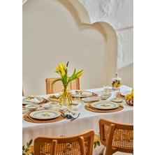 Bella Maison Lemoncello Porselen 26 Parça 6 Kişilik Desenli Kahvaltı Takımı Renkli Yuvarlak Tabaklar