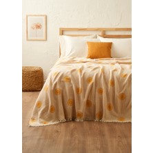 Sunny Pamuklu Çift Kişilik Yatak Örtüsü Sarı (200X220 Cm)