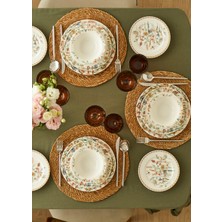 Bella Maison Flores 24 Parça 6 Kişilik Beyaz Porselen Yemek Takımı Çiçek Desenli