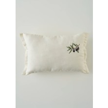 Olive Nakışlı Kırlent Kılıfı Bej (35X50 Cm)
