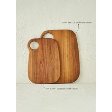 Allison 2'li Akasya Kesme Tahtası Seti Naturel