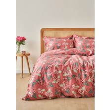 %100 Pamuk Saten Rose Çift Kişilik Nevresim Seti Mürdüm (200X220 Cm)