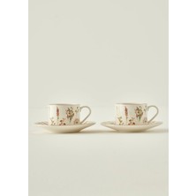 Bella Maison Flores Porselen 2'li Çay Fincanı Seti (180 cc)
