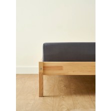 Bella Maison %100 Pamuk Saten Supreme Basic Tek Kişilik Lastikli Çarşaf Antrasit (100X200X35 Cm)