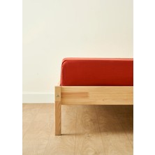 %100 Pamuk Saten Basic Çift Kişilik Lastikli Çarşaf Bordo (160X200X35 Cm)