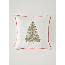 Bella Maison New Year Yılbaşı Nakışlı Kırlent Kılıfı Beyaz (43x43 cm)