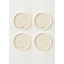 Merci Porselen Servis Tabağı  4'lü Krem (25 Cm)