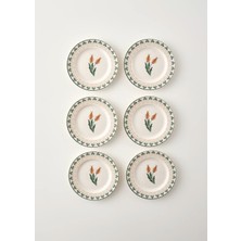 Bella Maison Tulip Porselen 6'lı Pasta Tabağı Seti (21 Cm)
