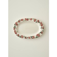 Bella Maison Rose Porselen Bordürlü Sunum Tabağı (25 Cm)